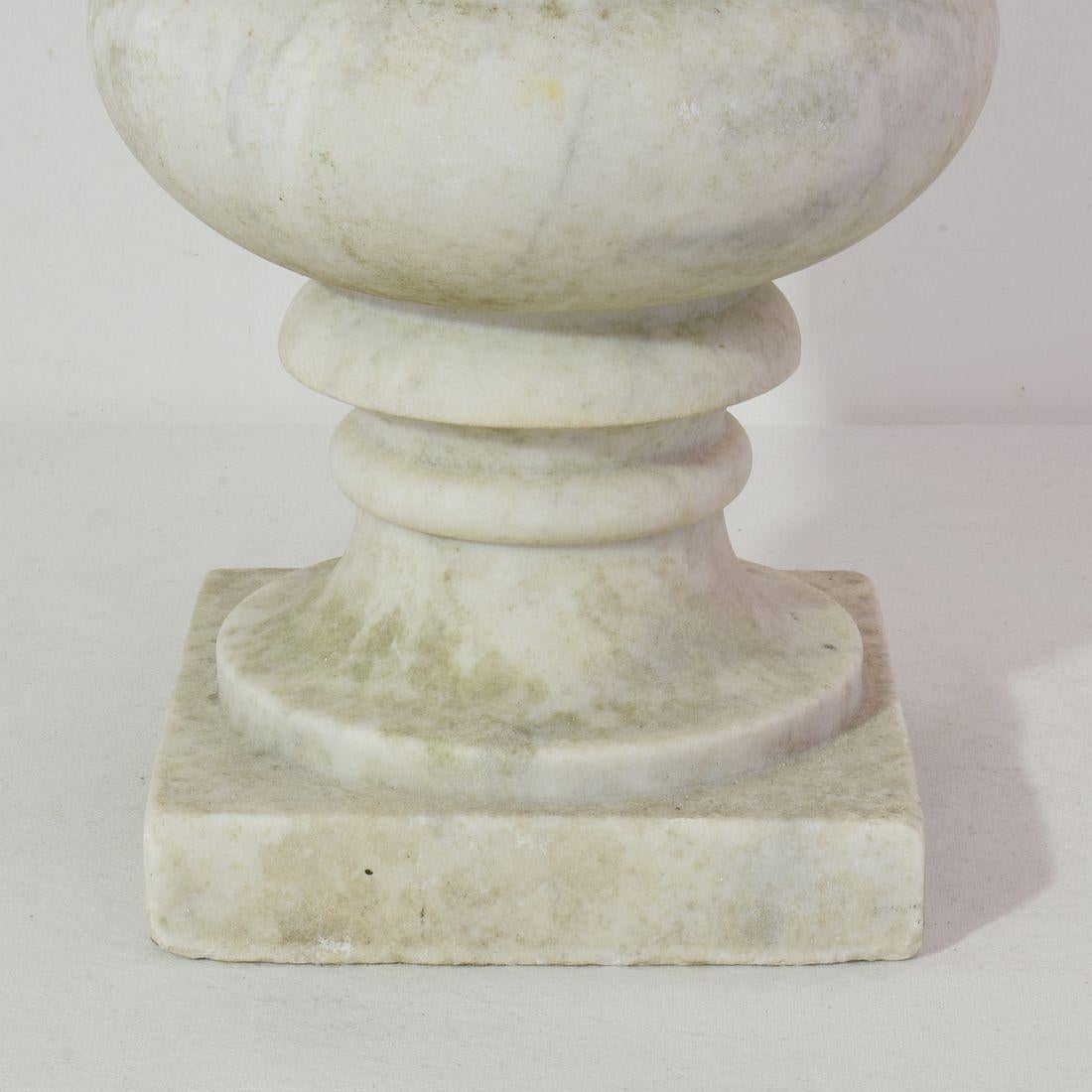 English 19th Century White Marble Garden Urn 4