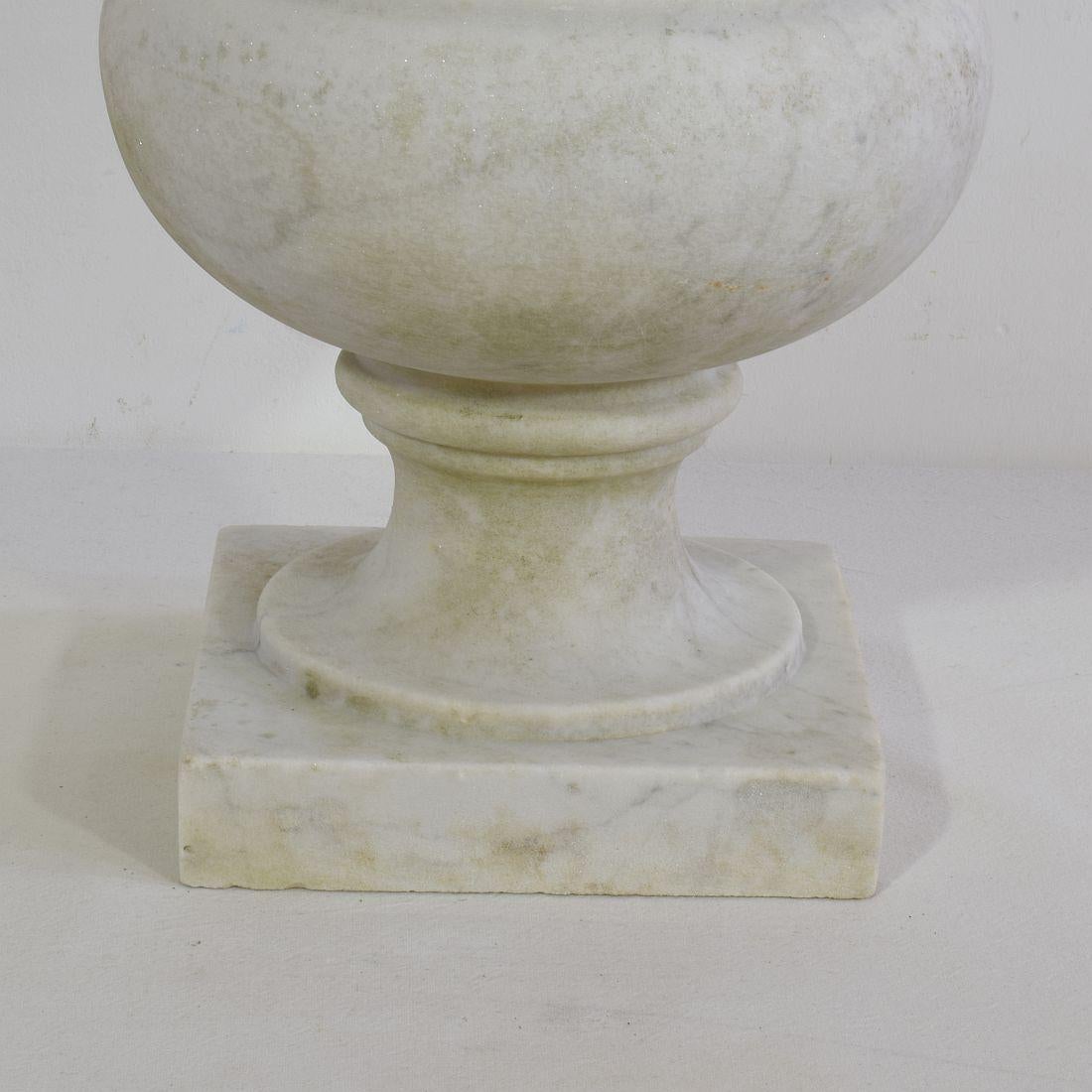 English 19th Century White Marble Garden Urn 5