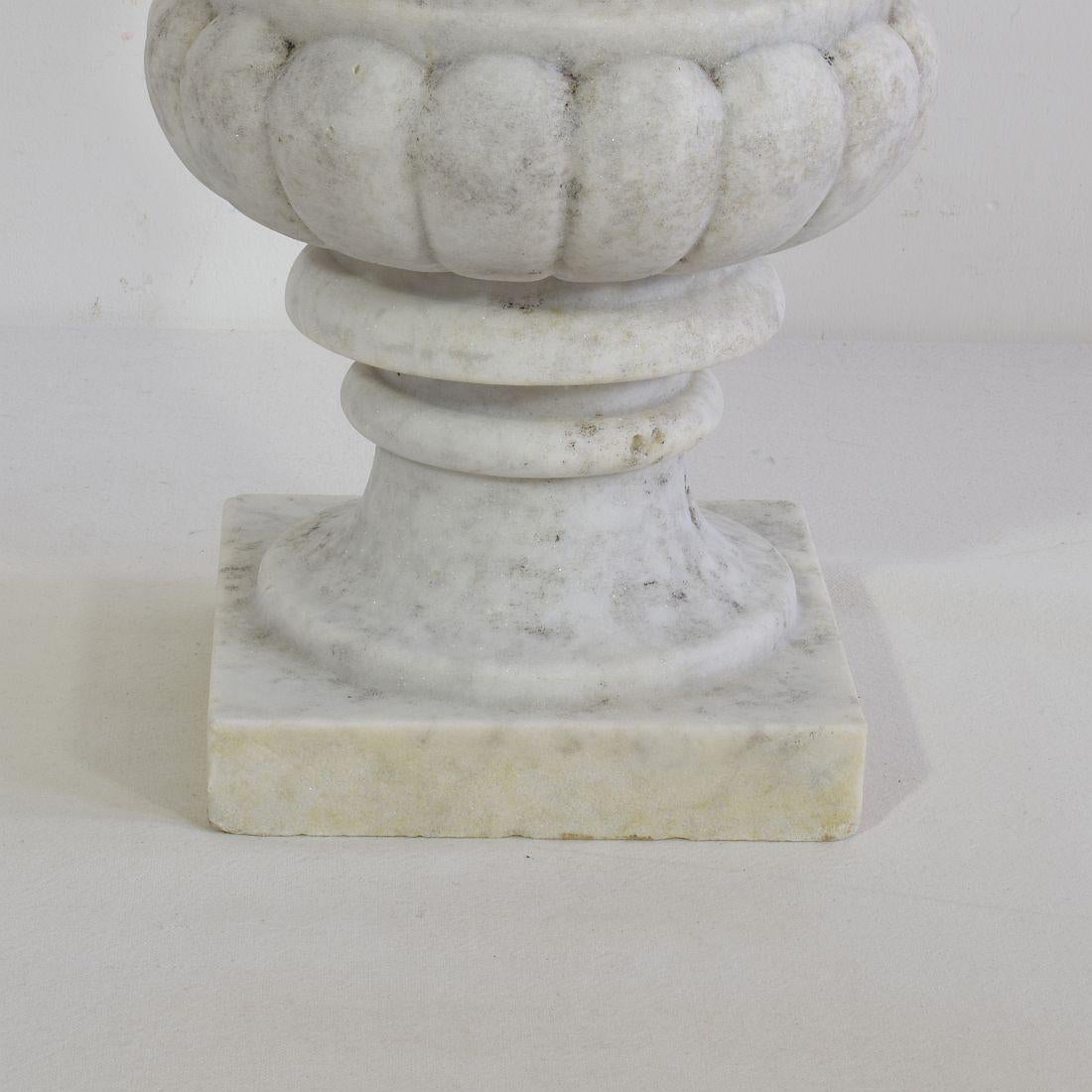 English 19th Century White Marble Garden Urn 5