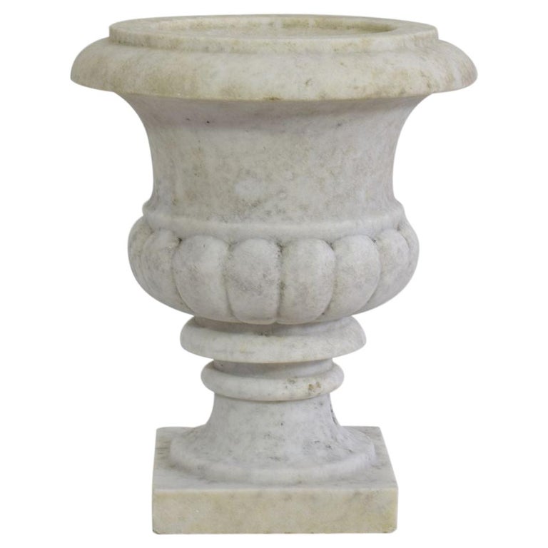 English 19th Century White Marble Garden Urn at 1stDibs