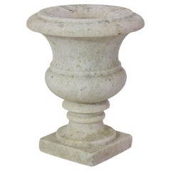 English 19th Century White Marble Garden Urn