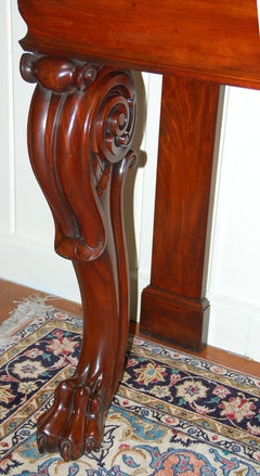 Table console en acajou du 19e siècle:: période William IV:: avec dessus en marbre