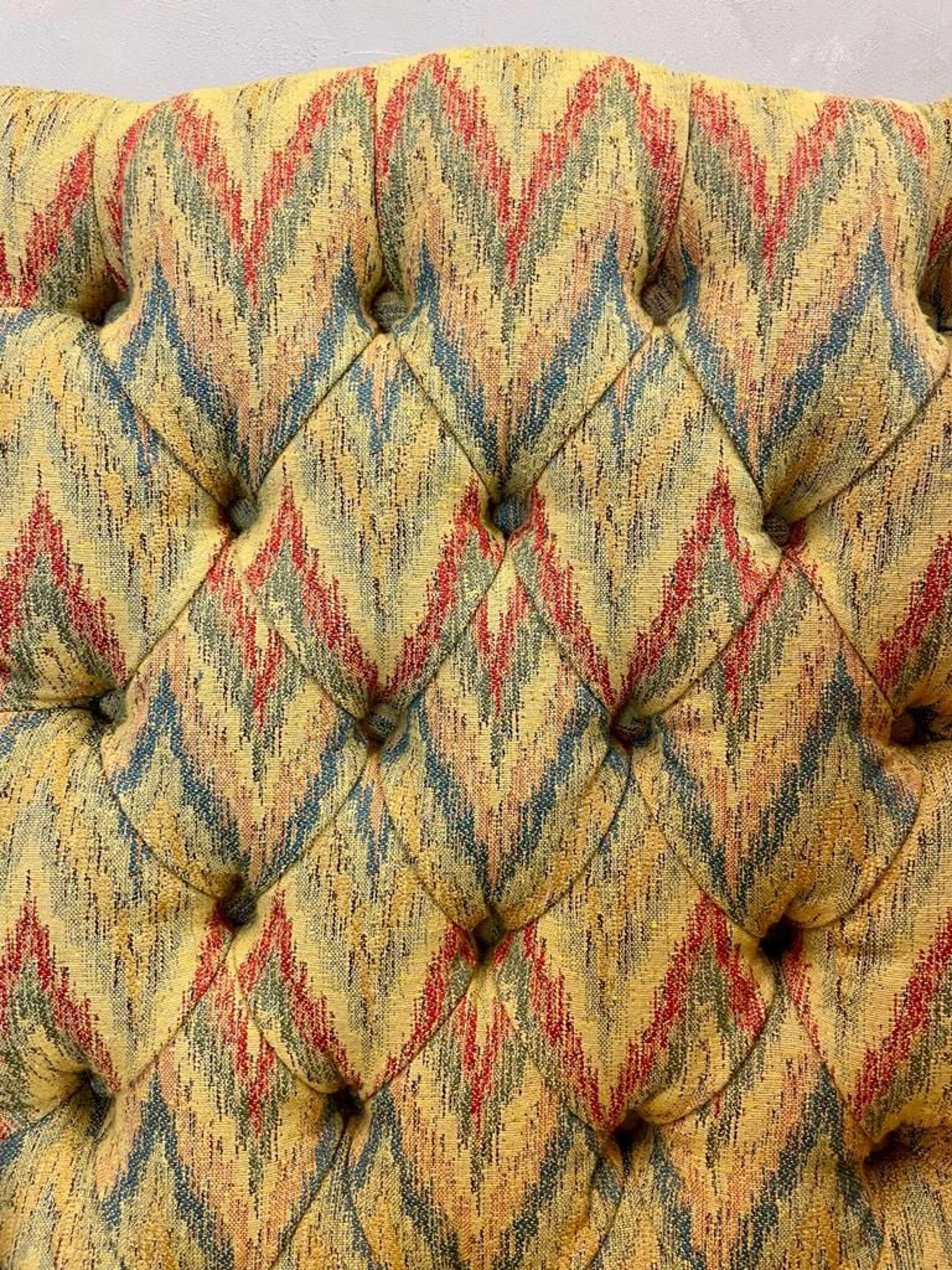 English 19th Century Wingback Chair in Missoni Style Fabric 1