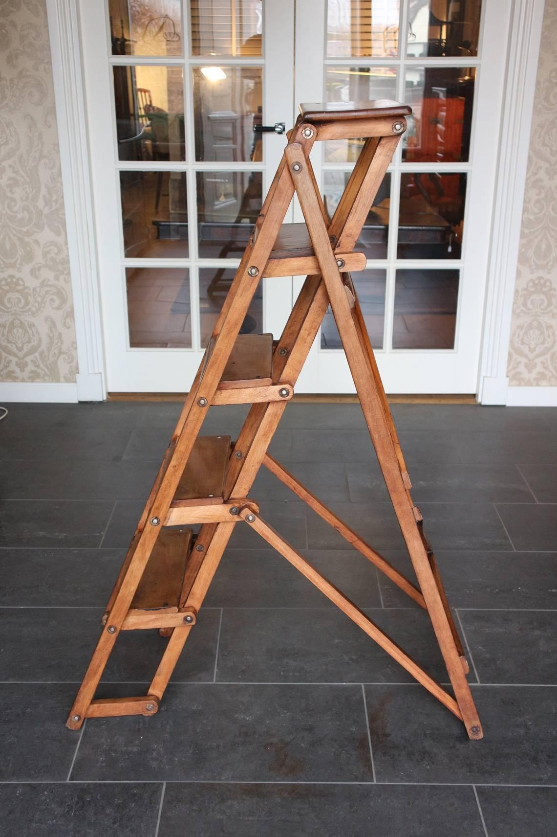 foldable wooden ladder