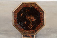 English 19thC Bamboo Lacquered Octagonal Side Table