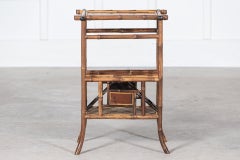 English 19thC Bamboo Side Table Magazine Rack