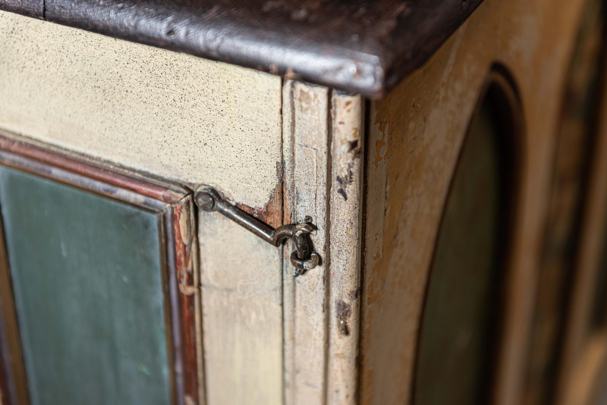 English 19th Century Decorative Painted Chapel Cupboard In Good Condition For Sale In Staffordshire, GB