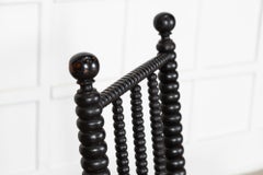 English 19thC Ebonised Bobbin Ash Elbow Chair