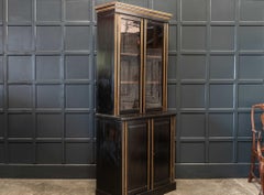 English 19th Century Ebonized Glazed Bookcase
