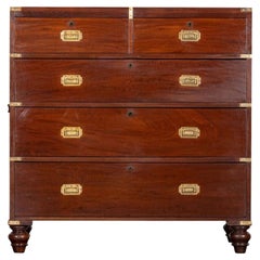 Cassettiera Campaigner in mogano inglese del XIX secolo