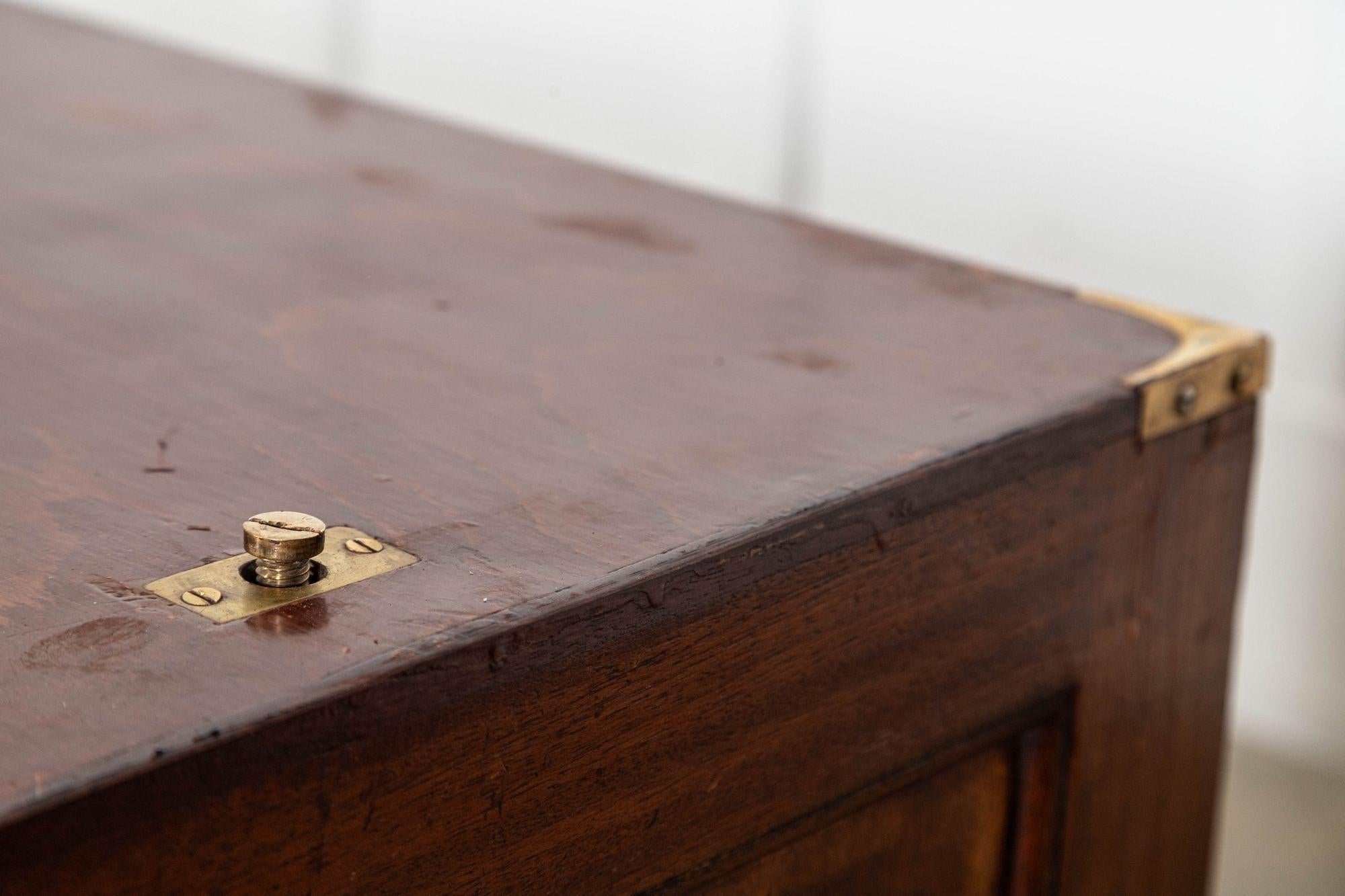 English 19thC Mahogany Campaign Chest in vendita 6