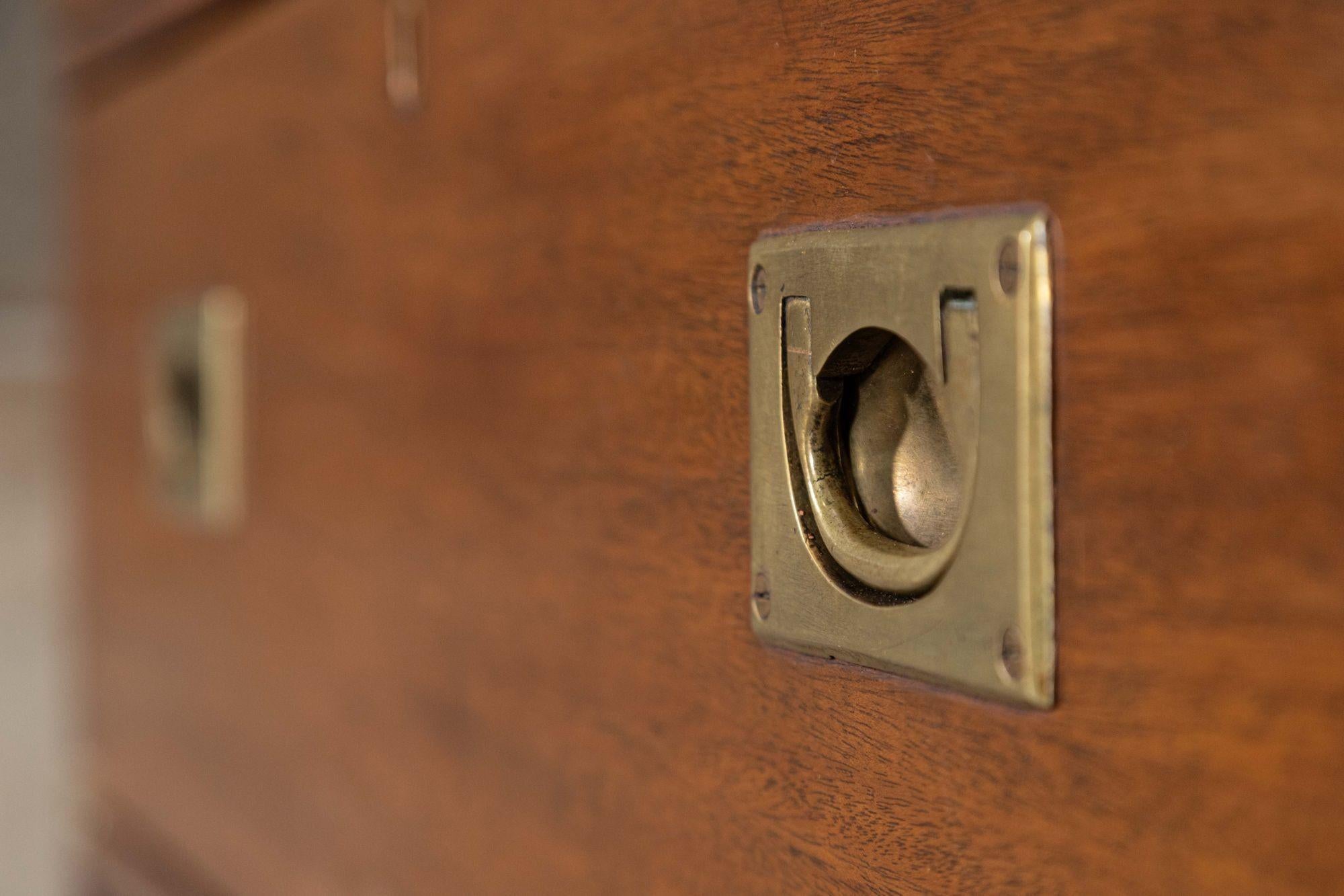 English 19thC Mahogany Campaign Chest in vendita 9