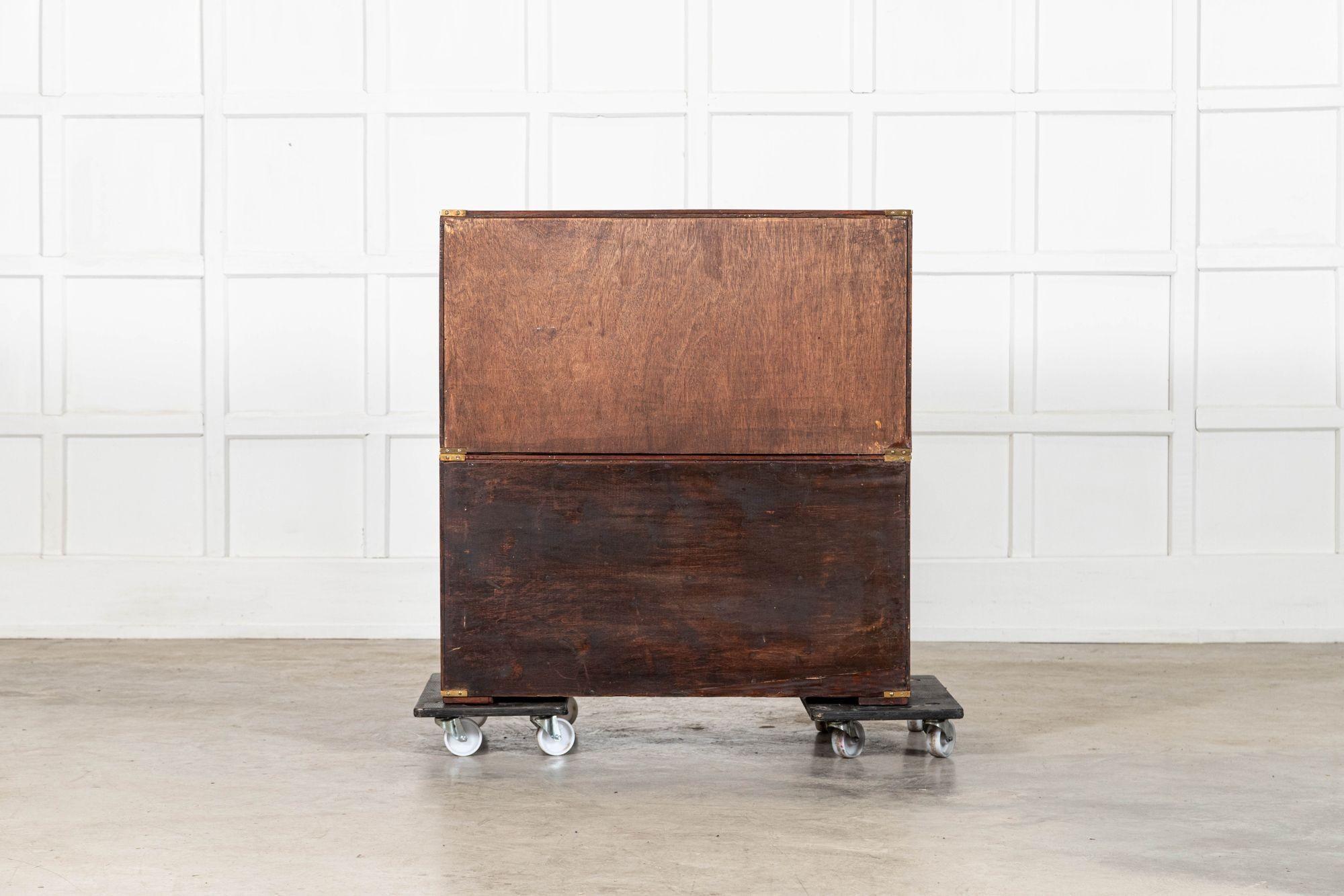 English 19thC Mahogany Campaign Chest in vendita 12