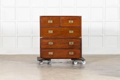 English 19thC Mahogany Campaign Chest