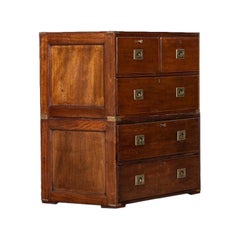 English 19thC Mahogany Campaign Chest
