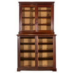 English 19thC Mahogany Glazed Bookcase