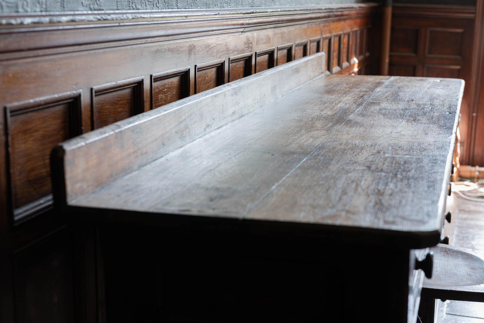 English 19th Century Oak Church Prep Table Counter 7
