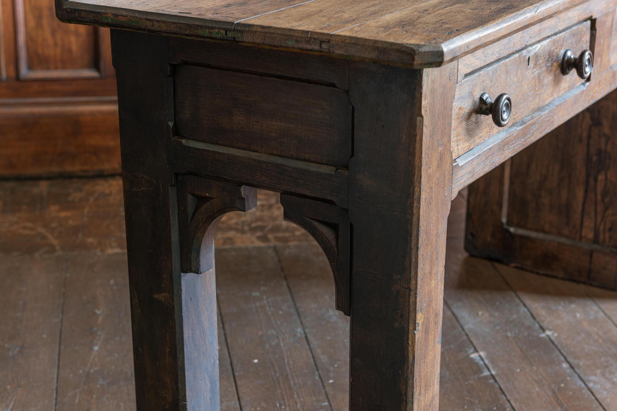 English 19th Century Oak Church Prep Table Counter 2