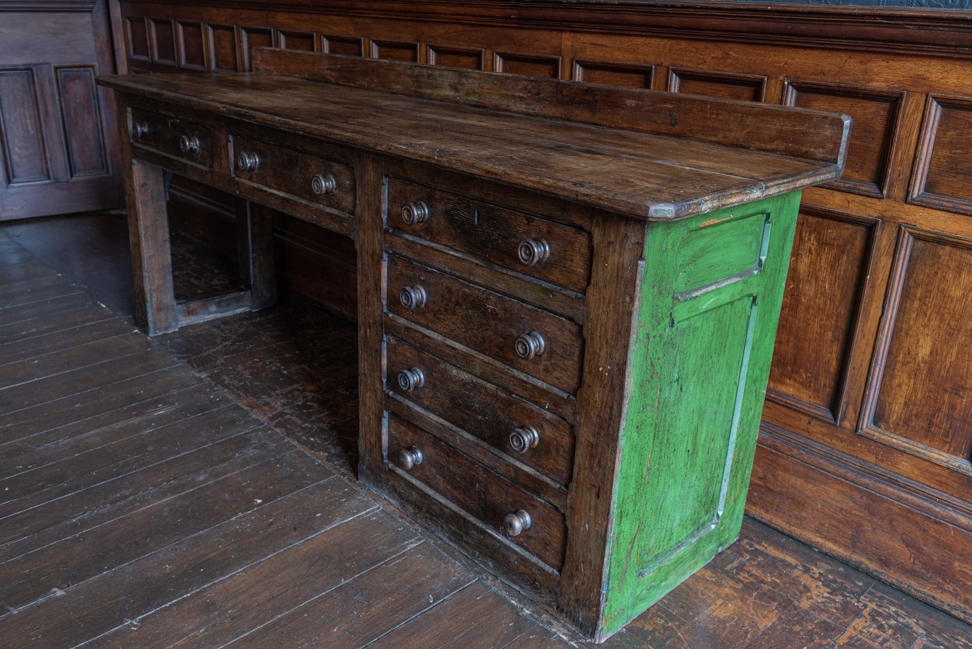 English 19th Century Oak Church Prep Table Counter 3