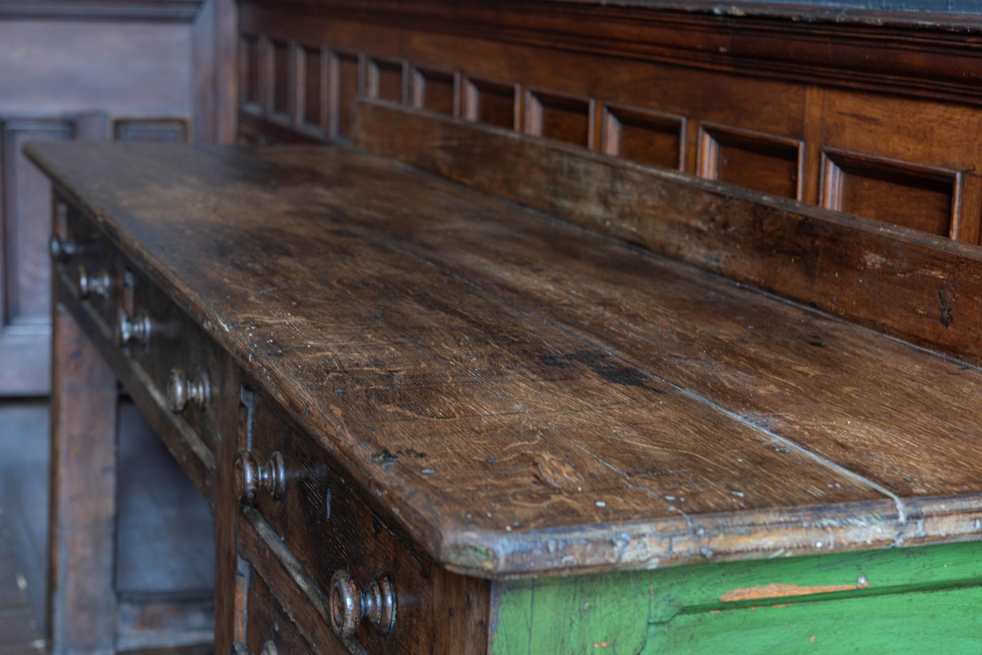 English 19th Century Oak Church Prep Table Counter 4