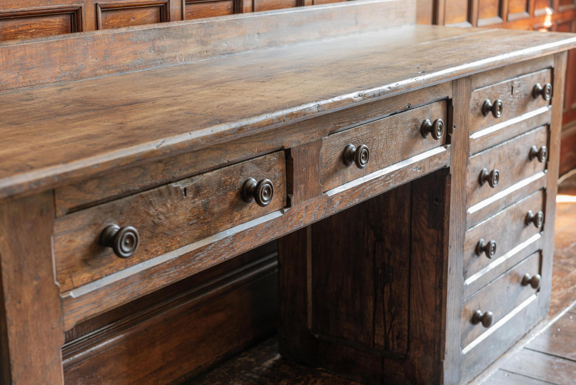 English 19th Century Oak Church Prep Table Counter 5