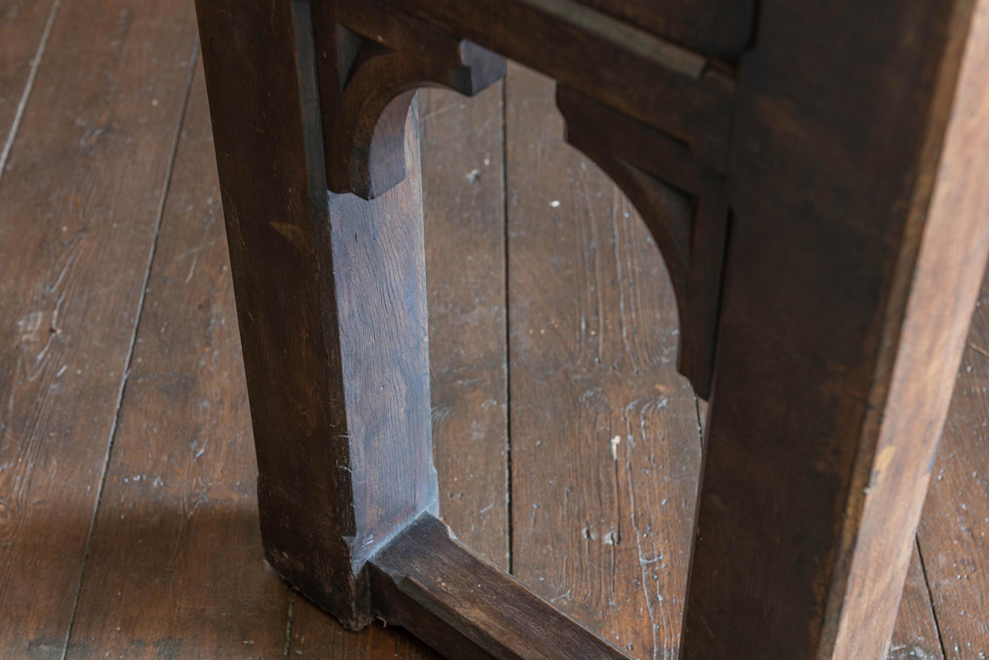 English 19th Century Oak Church Prep Table Counter 6