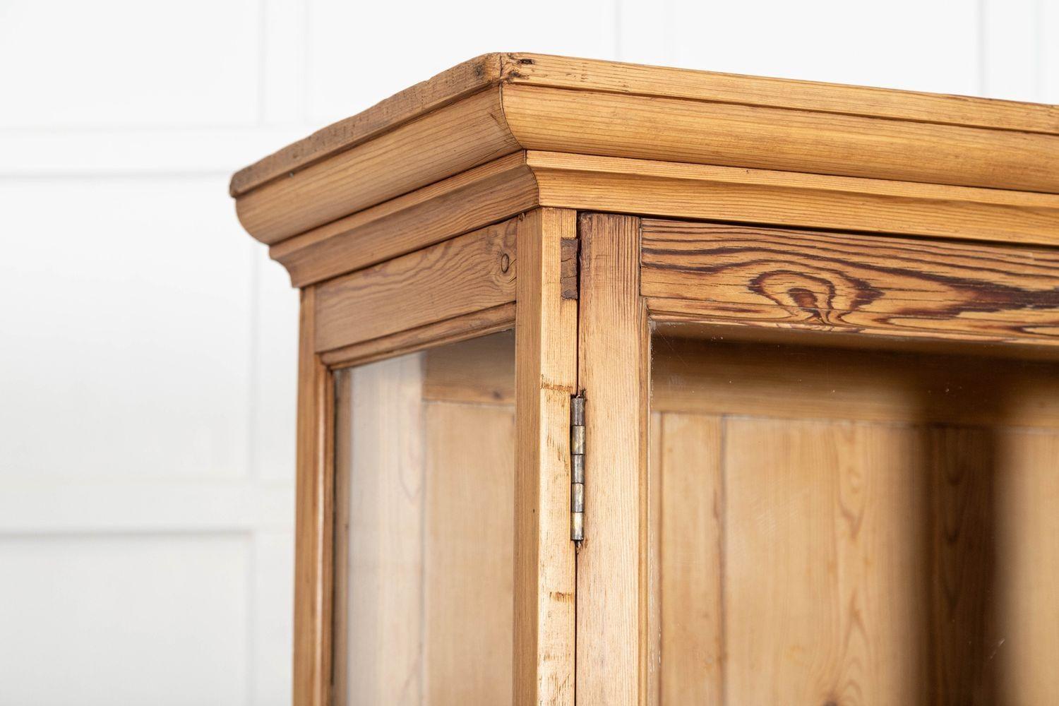 English 19thC Pine Display Cabinet For Sale 7