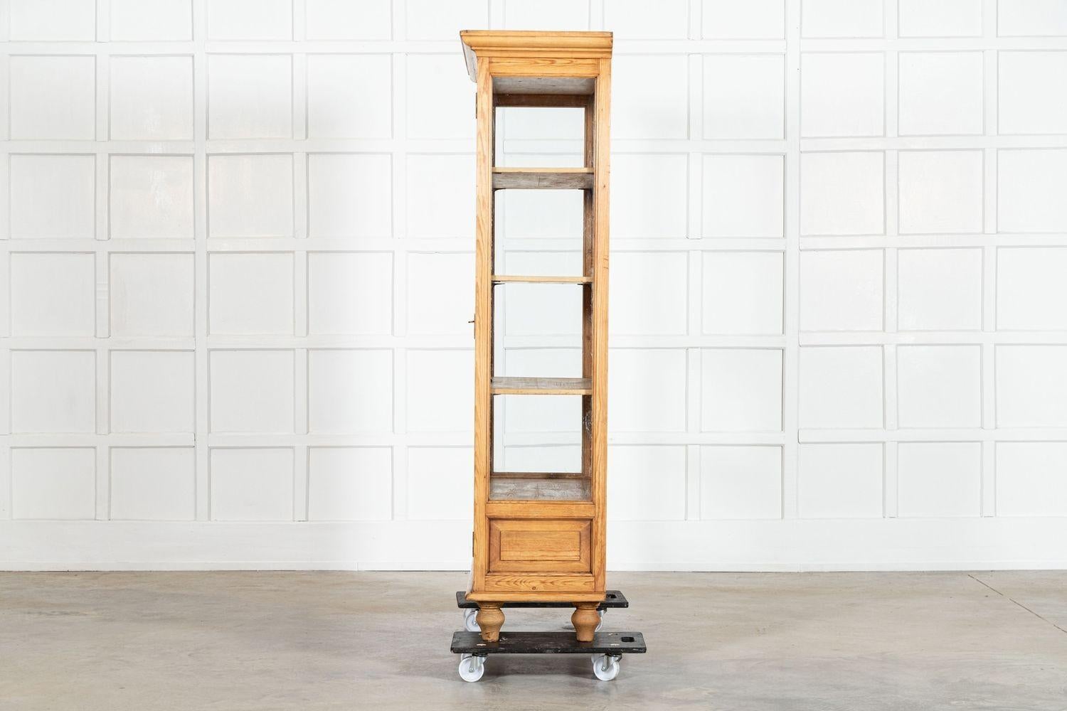 English 19thC Pine Display Cabinet For Sale 2