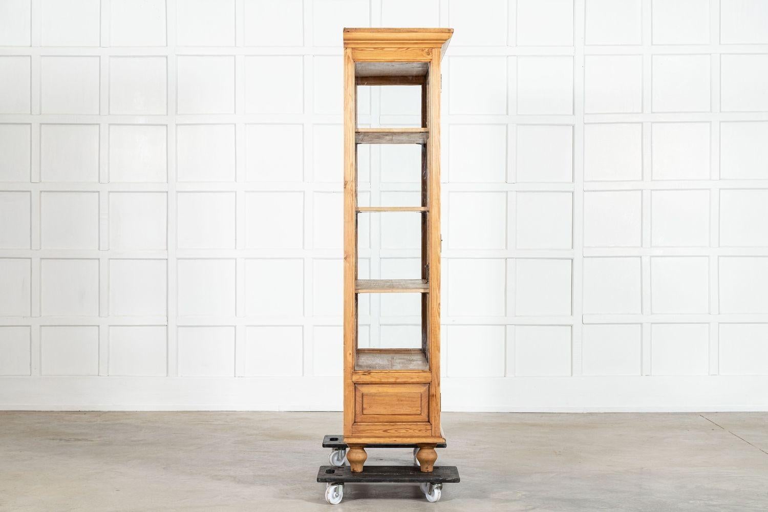English 19thC Pine Display Cabinet For Sale 3