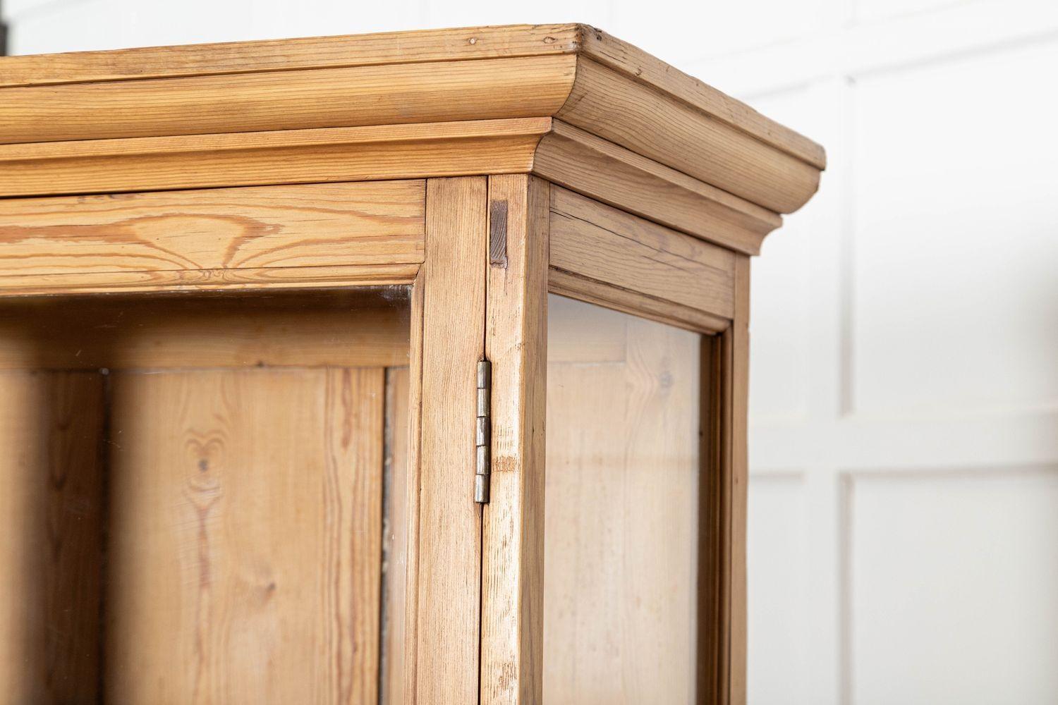 English 19thC Pine Display Cabinet For Sale 5