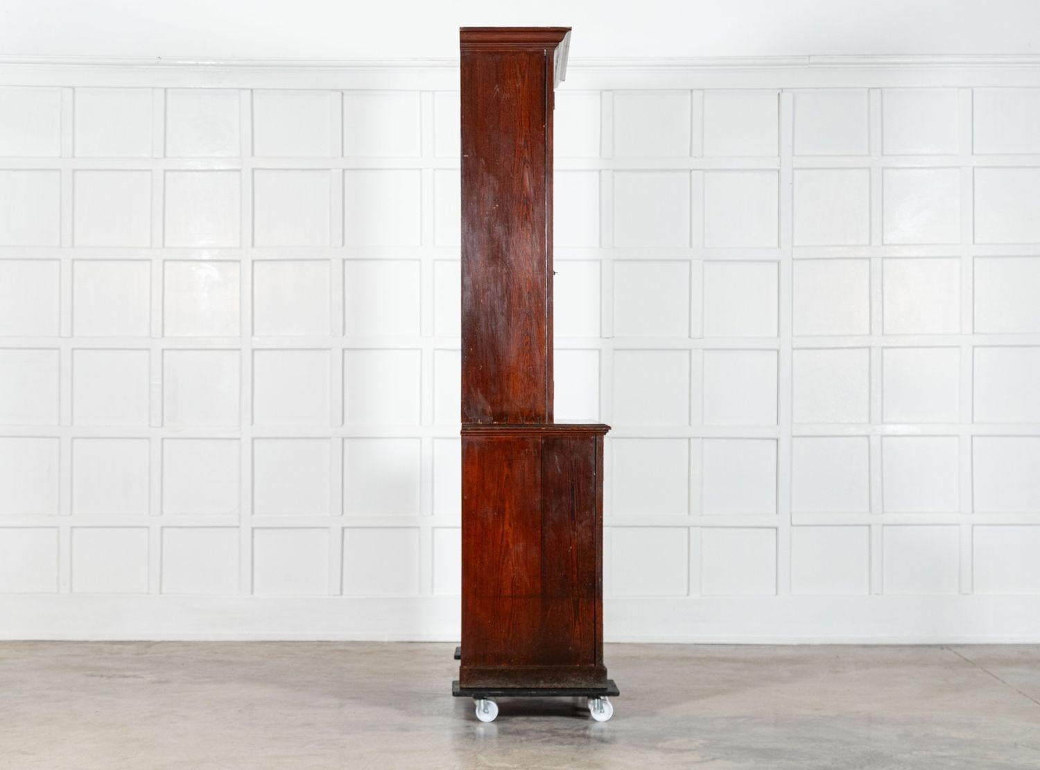 English 19thC Pine Glazed Housekeepers Cabinet 3