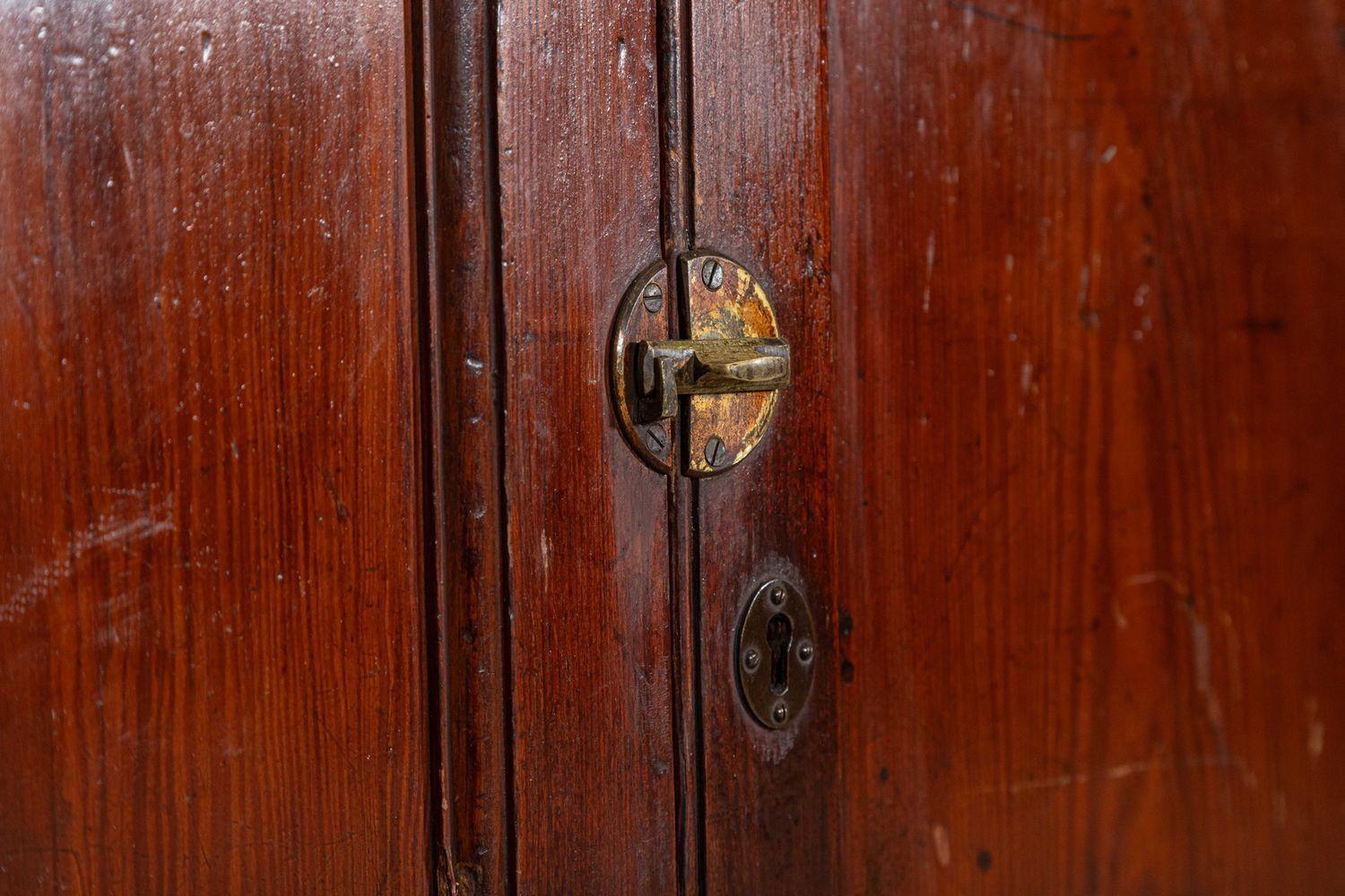 English 19thC Pine Glazed Housekeepers Cabinet 4