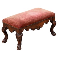 English 19thC Queen Anne Style Walnut Stool