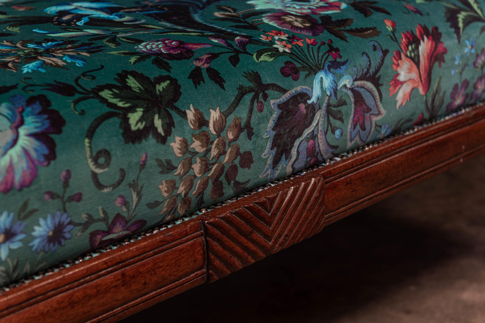 English Regency Mahogany Scroll End Sofa, Reupholstered. In Good Condition In Staffordshire, GB