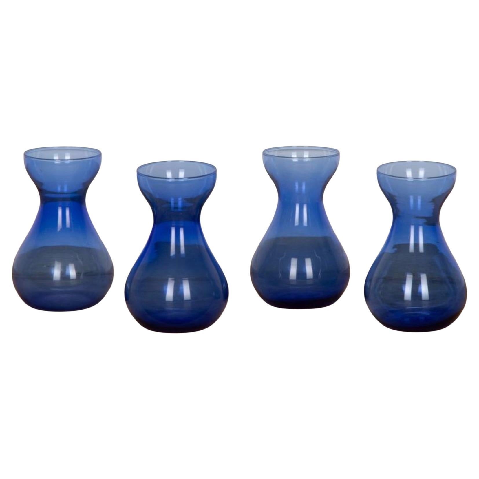 Vasi di giacinti in vetro blu del 20° secolo