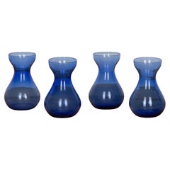English 20th Century Blue Glass Hyacinth Vases