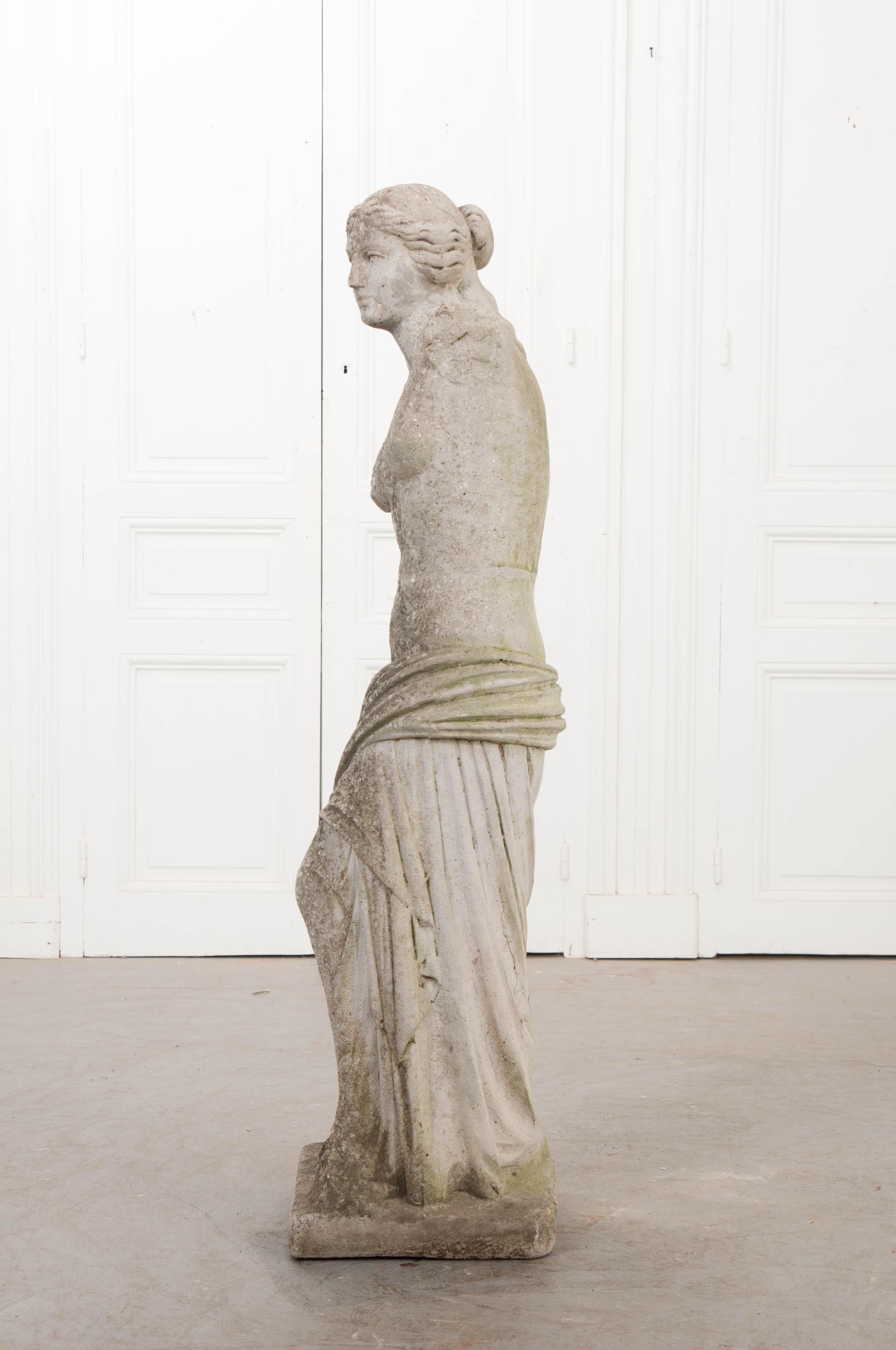 English 20th Century Carved Stone Statue of Venus de Milo 1