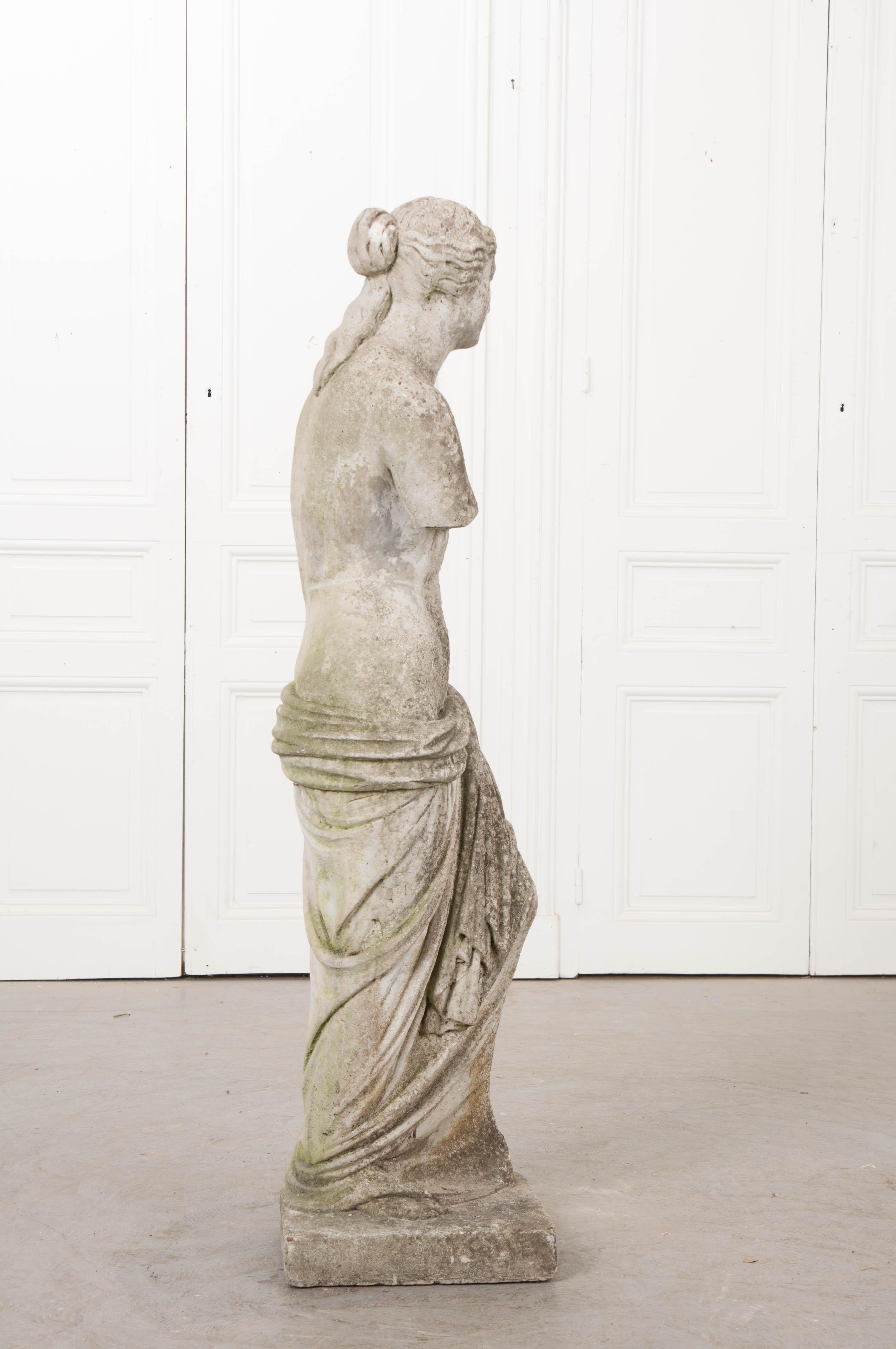 English 20th Century Carved Stone Statue of Venus de Milo 2