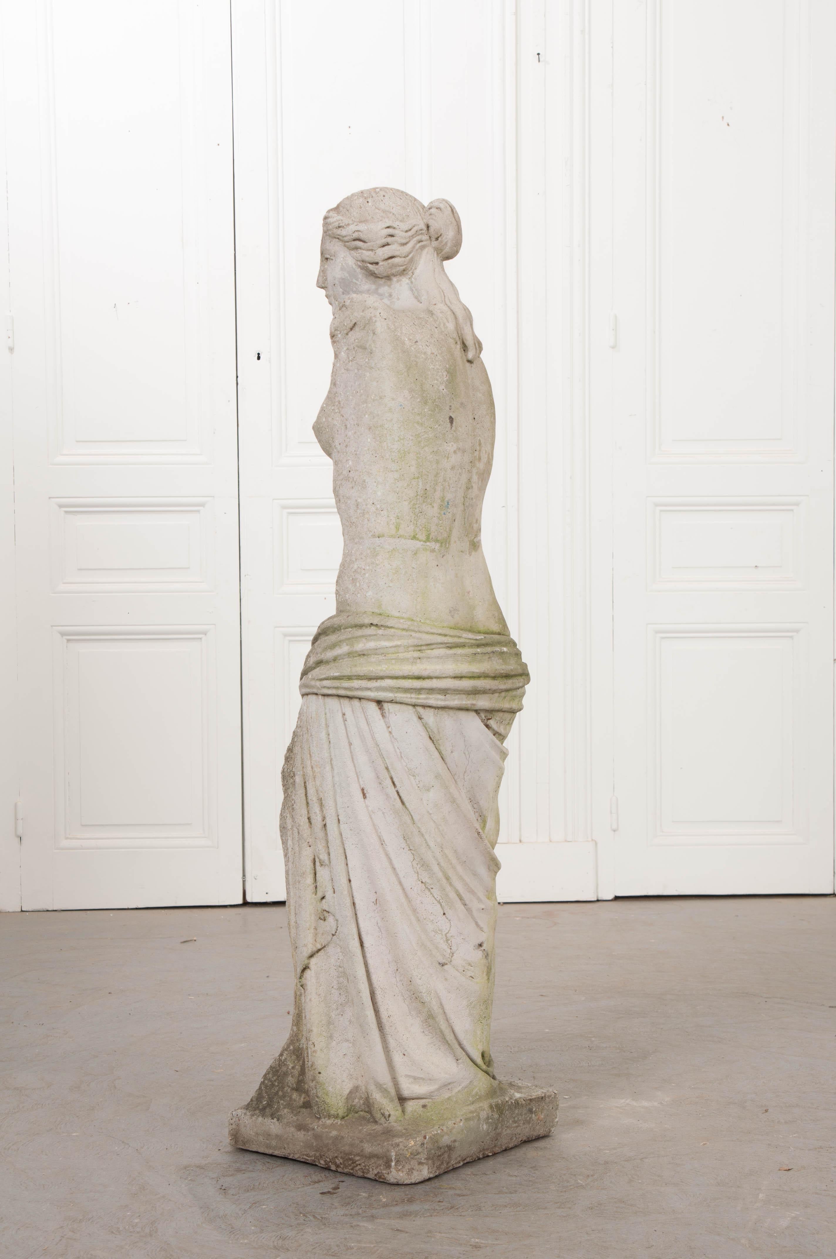 English 20th Century Carved Stone Statue of Venus de Milo 3