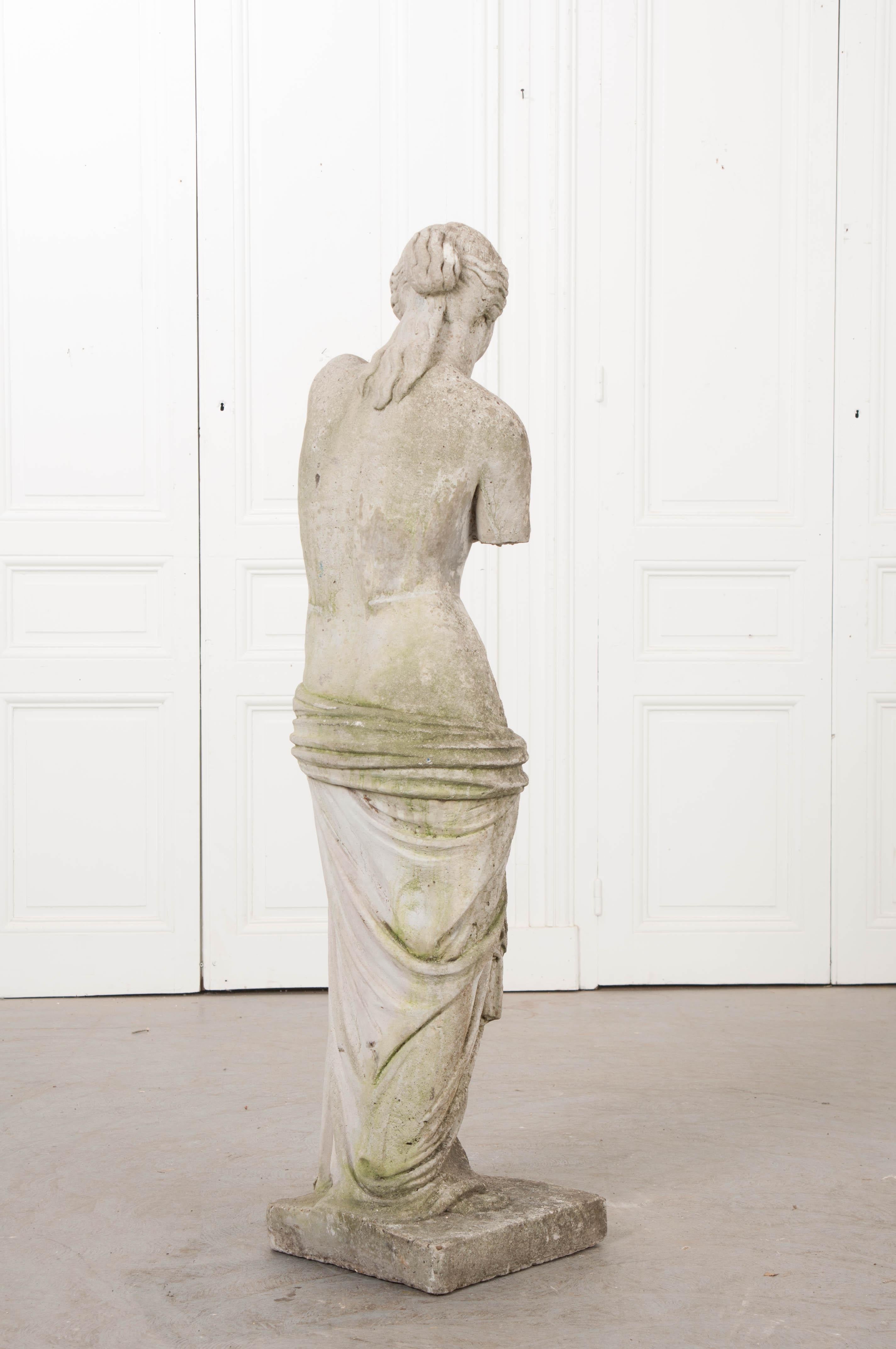 English 20th Century Carved Stone Statue of Venus de Milo 4