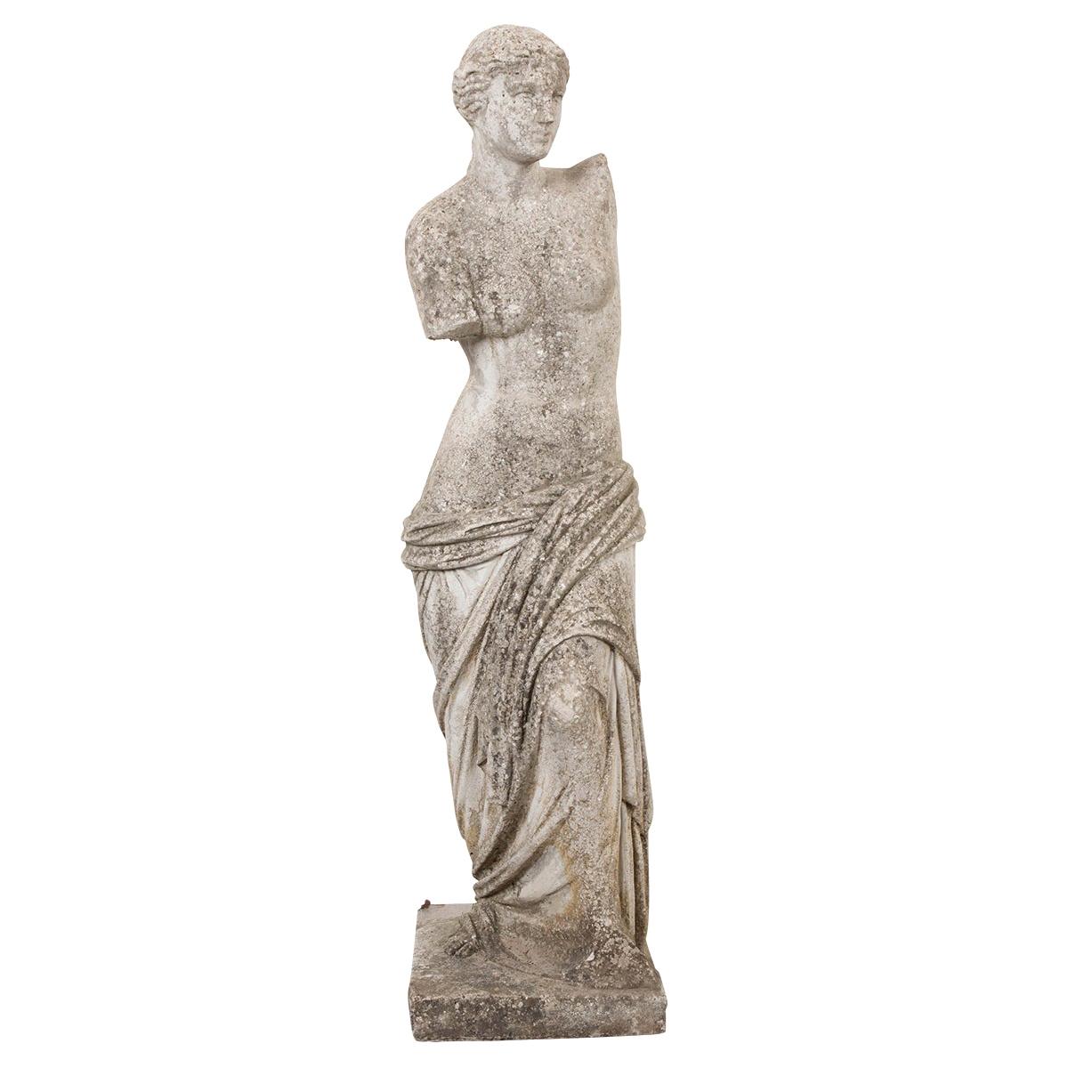 English 20th Century Carved Stone Statue of Venus de Milo