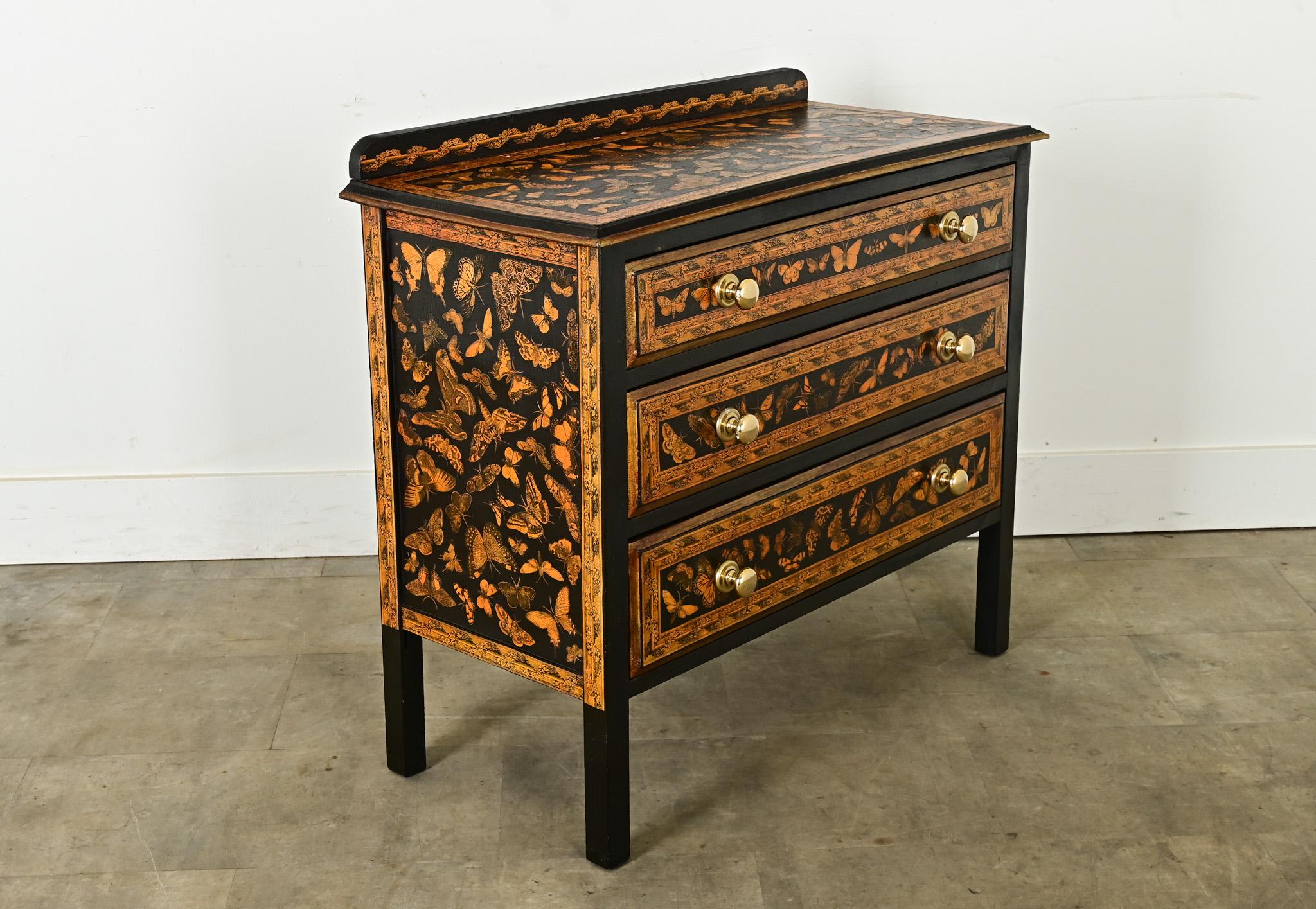 Brass English 20th Century Decoupage Chest
