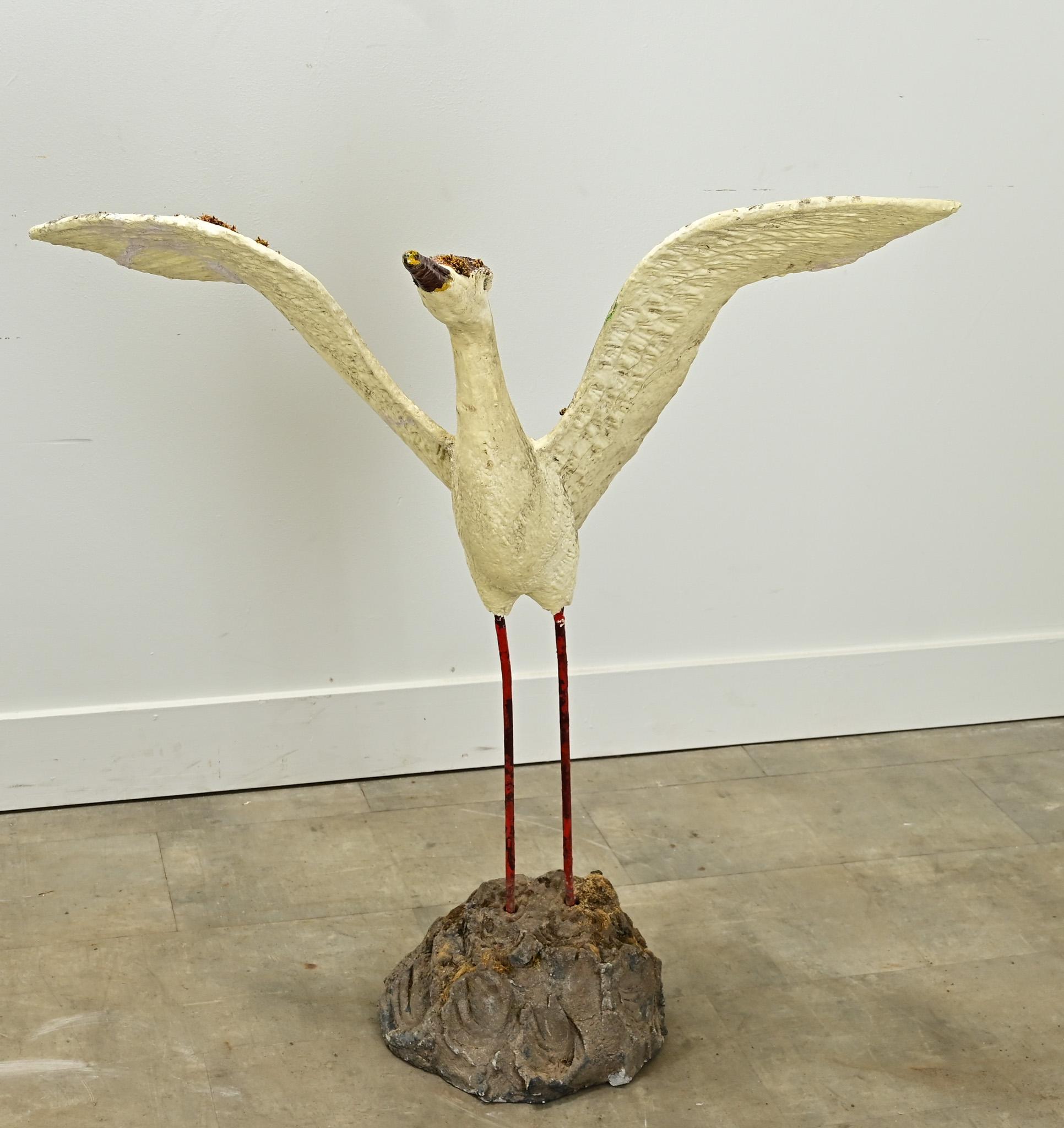 English 20th Century Egret Statue 4