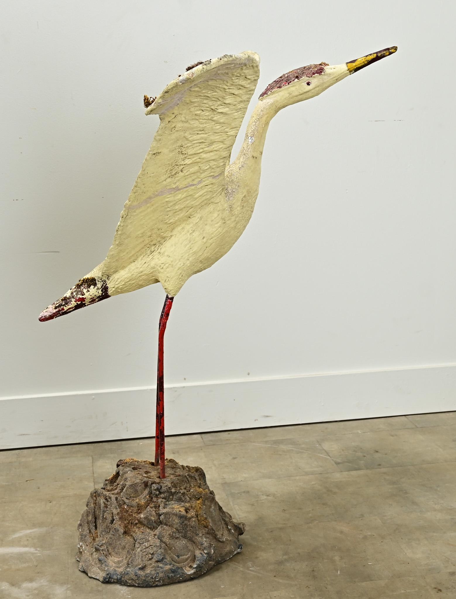 English 20th Century Egret Statue 8