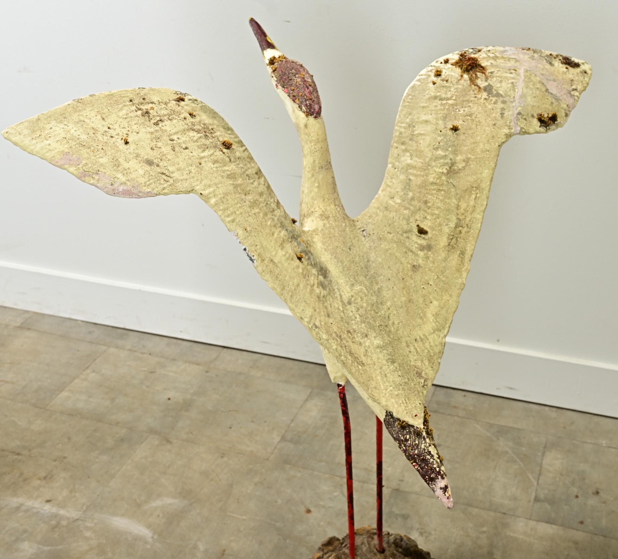 Iron English 20th Century Egret Statue