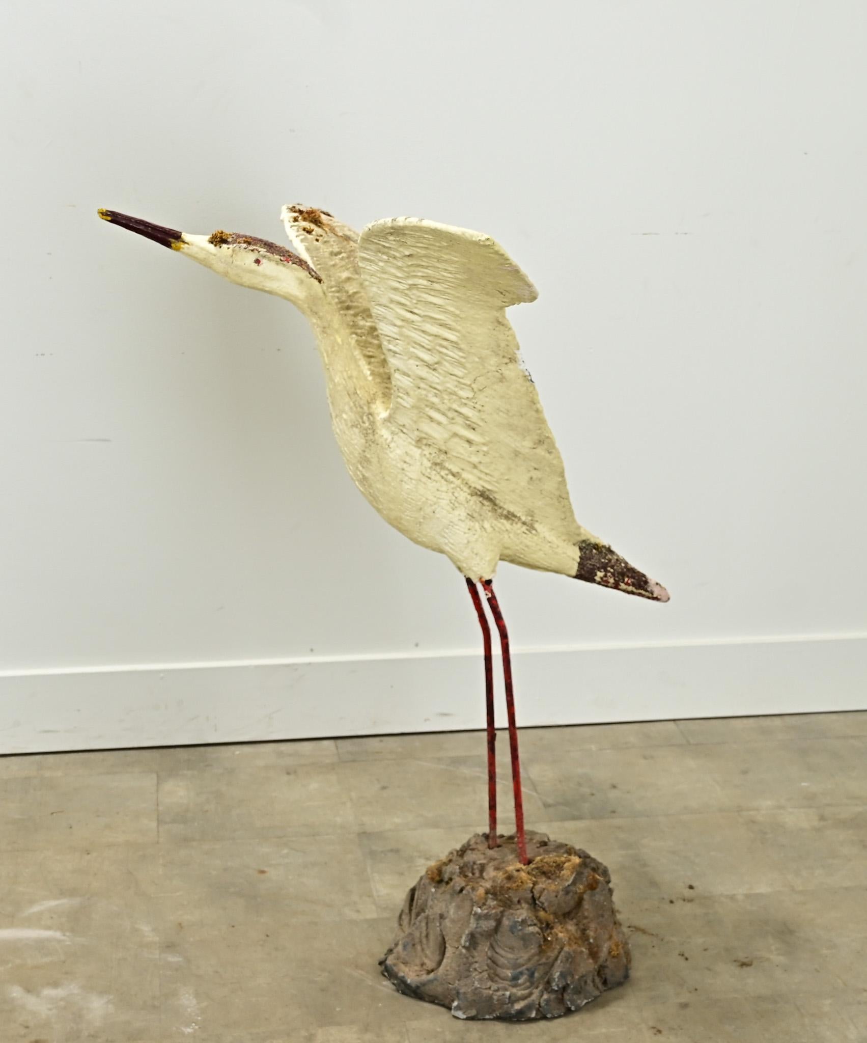 English 20th Century Egret Statue 1