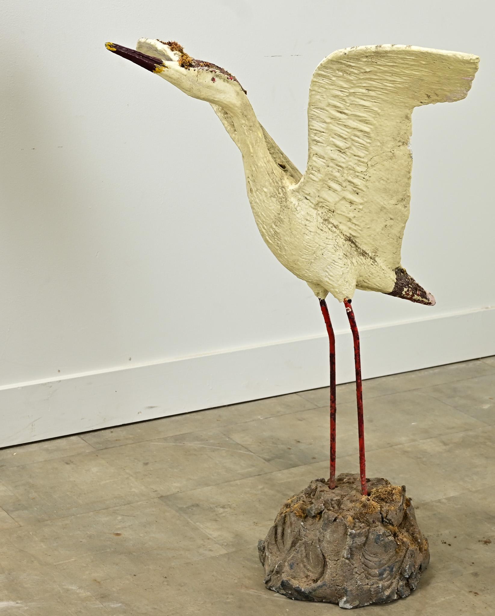 English 20th Century Egret Statue 2
