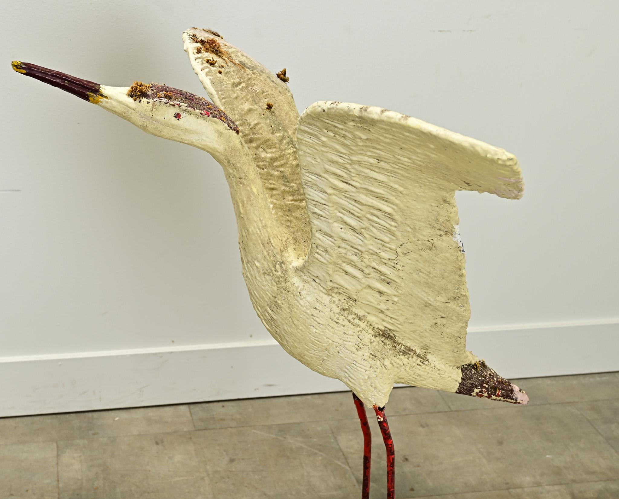 English 20th Century Egret Statue 3