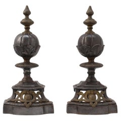 Brass Fireplace Tools and Chimney Pots