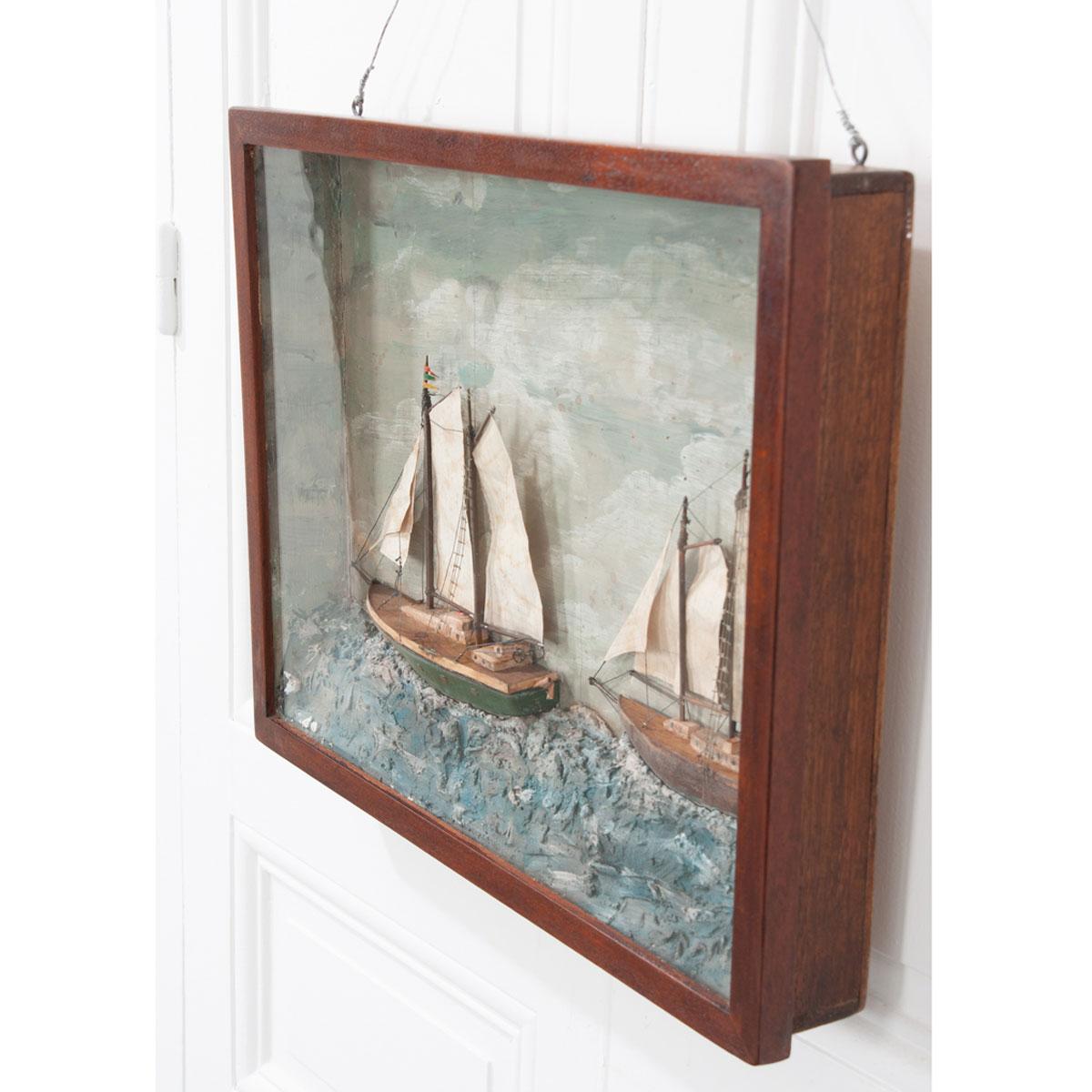Wood English 20th Century Framed Nautical Diorama